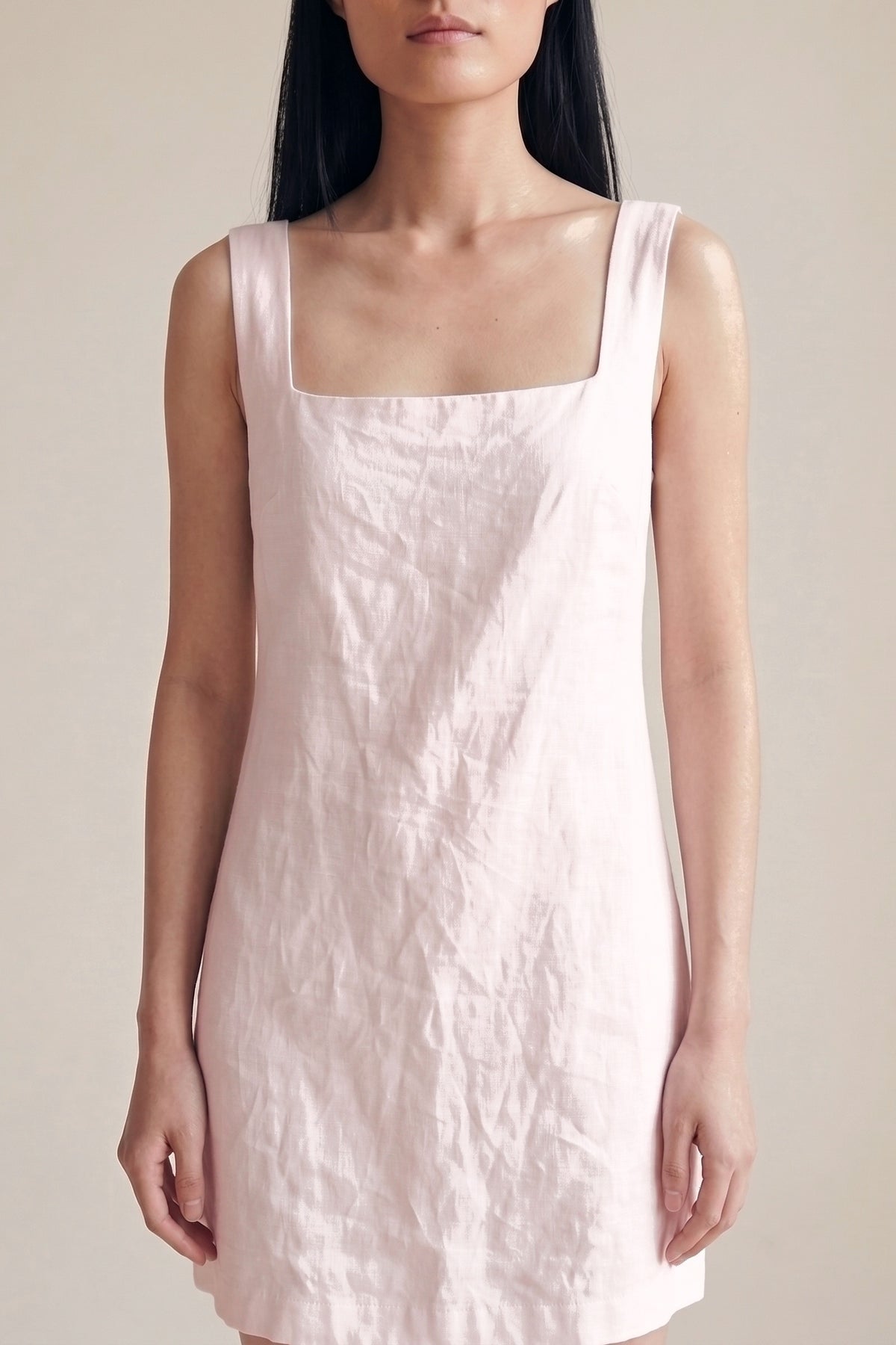 Vestido Laura Linho Puro Rosa Bebê — Detalhe #Cor_Rosa Bebê