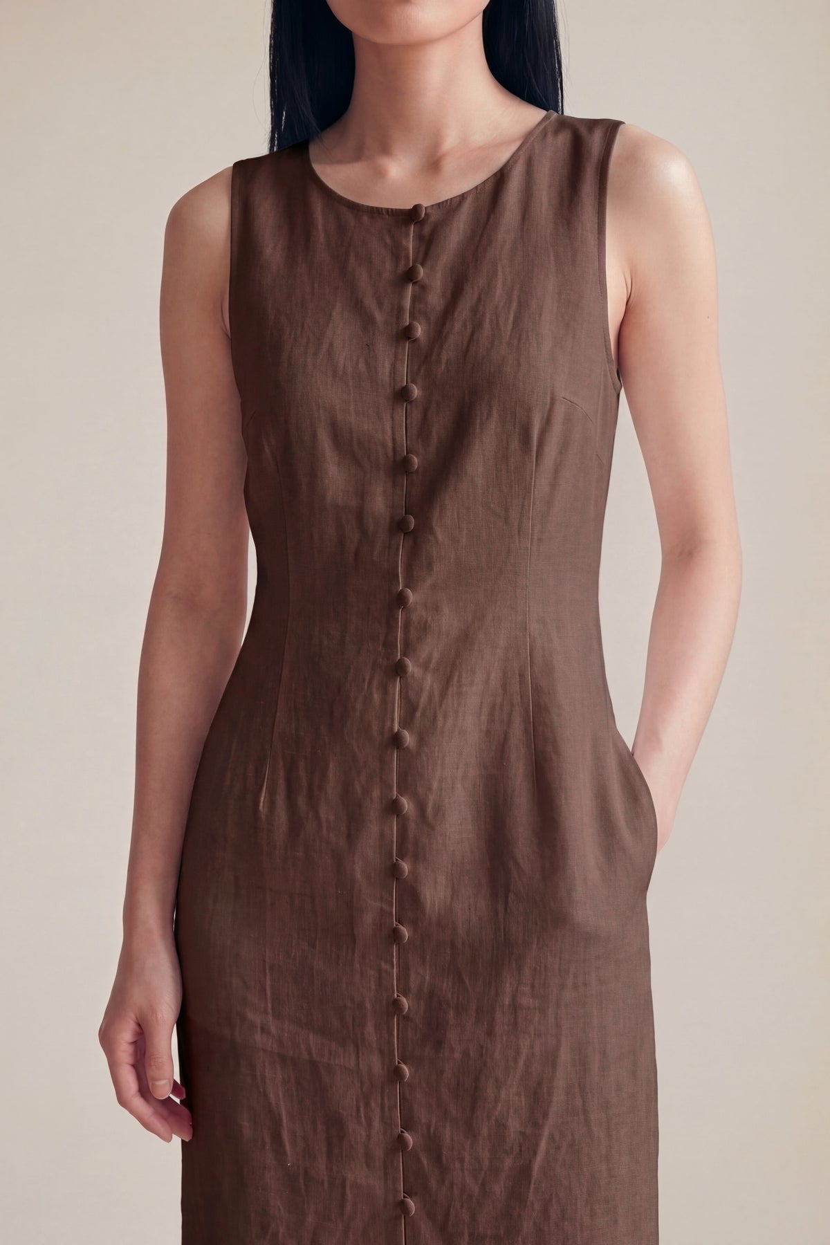 Vestido Midi Carol Chocolate — Detalhe