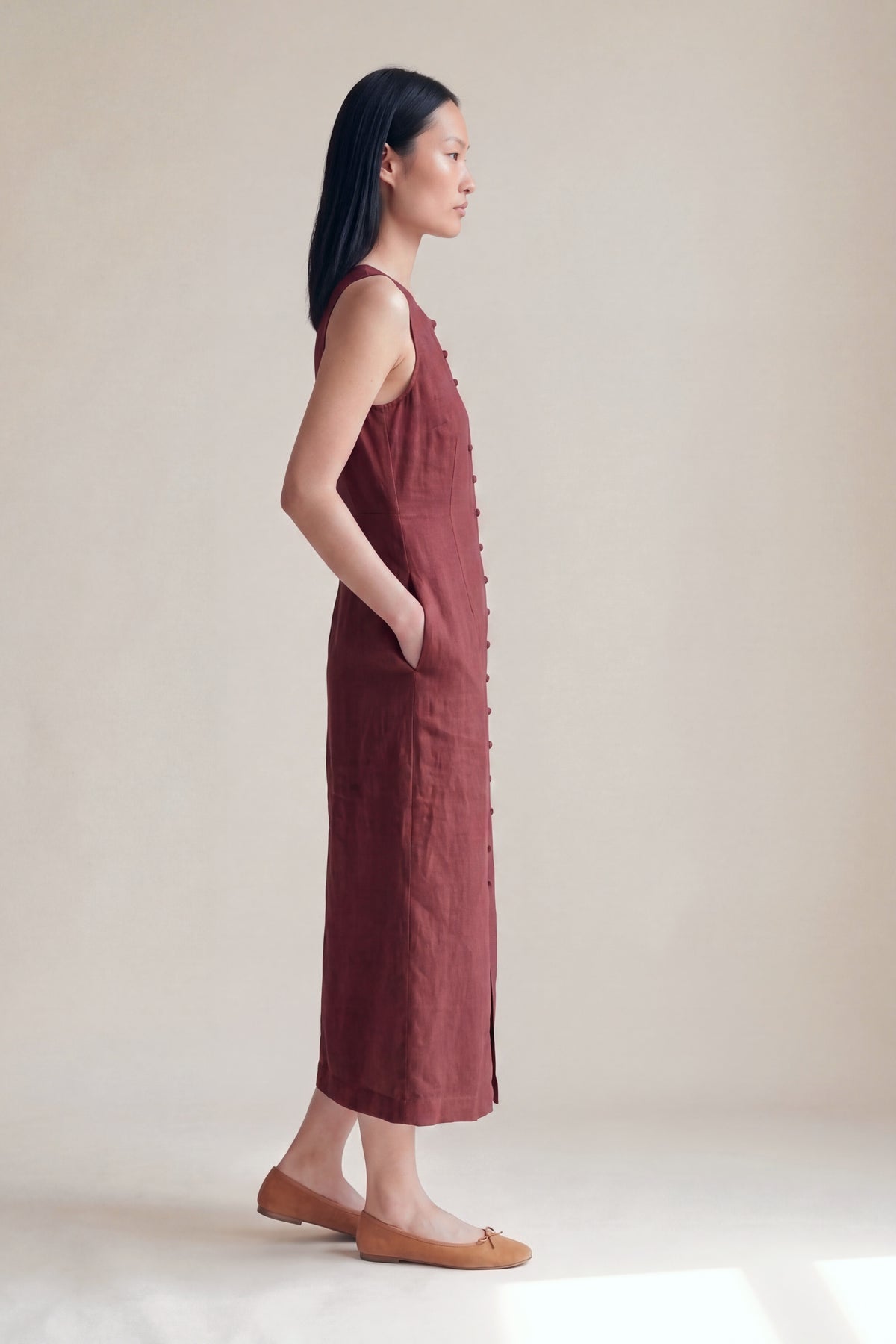 Vestido Midi Carol Marsala — Perfil