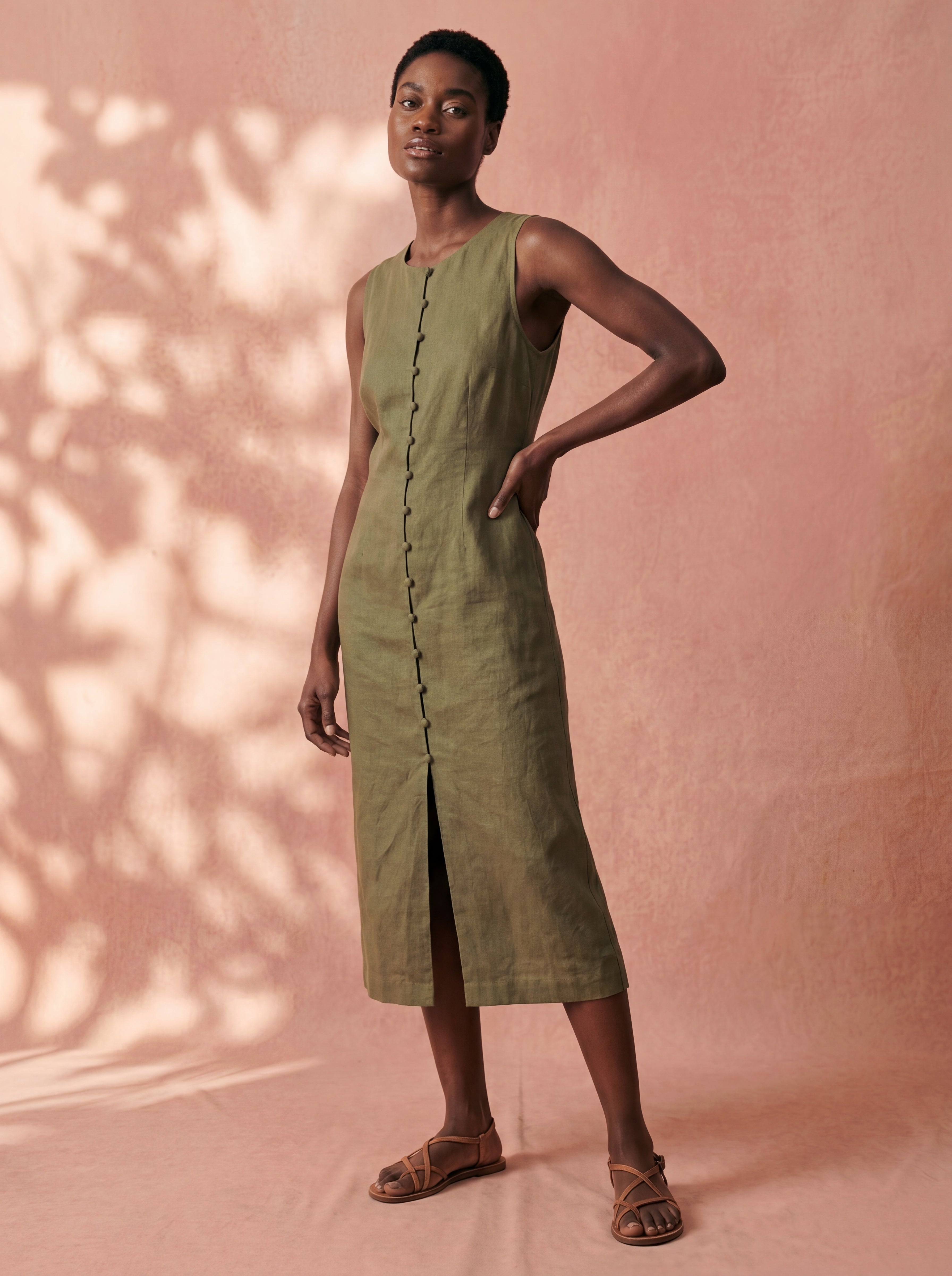 Vestido Midi Carol Linho Puro